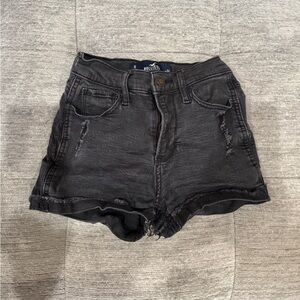 Hollister Women's Black Denim Shorts